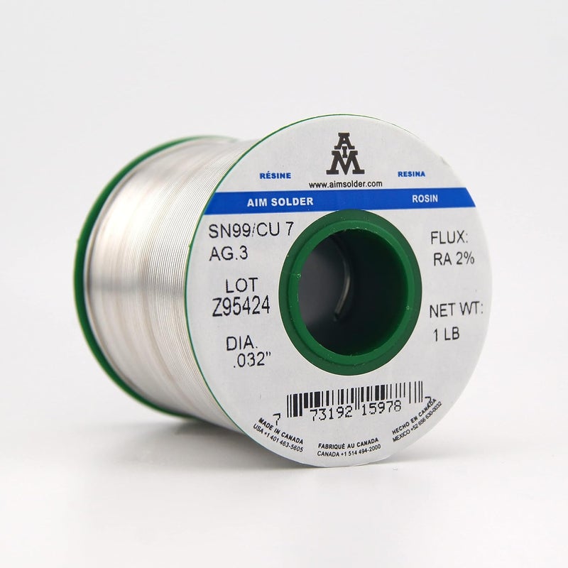 Aim Solder LeadFree Rosin Core Solder Wire Sn99 Ag0.3 Cu0.7 for Electrical Soldering 0.032inch, 1lb (0.8mm / 454g) - Image 2